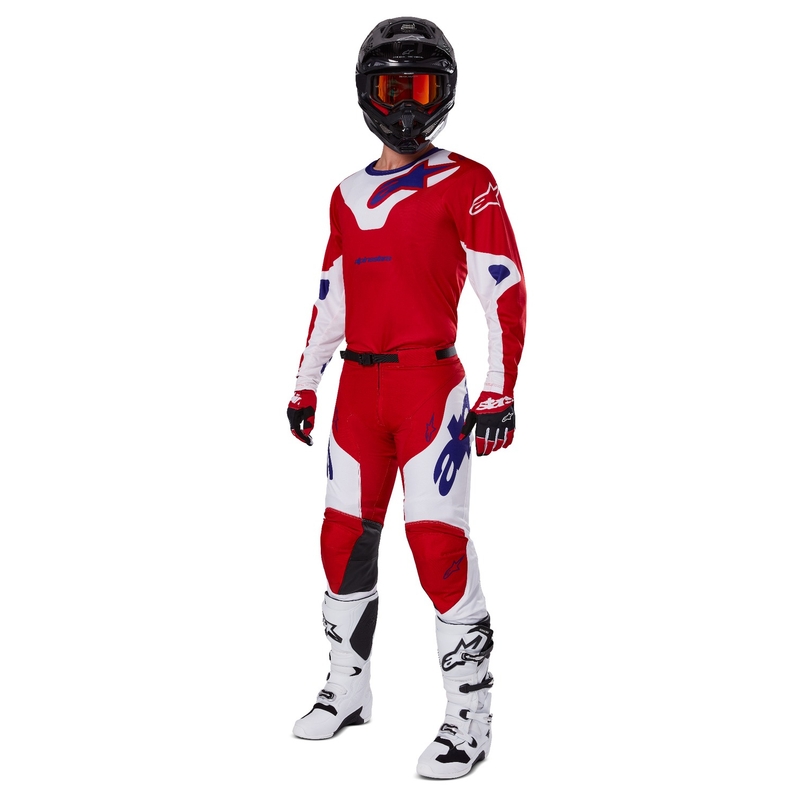 Tricou motocross Alpinestars Racer Veil roșu-alb