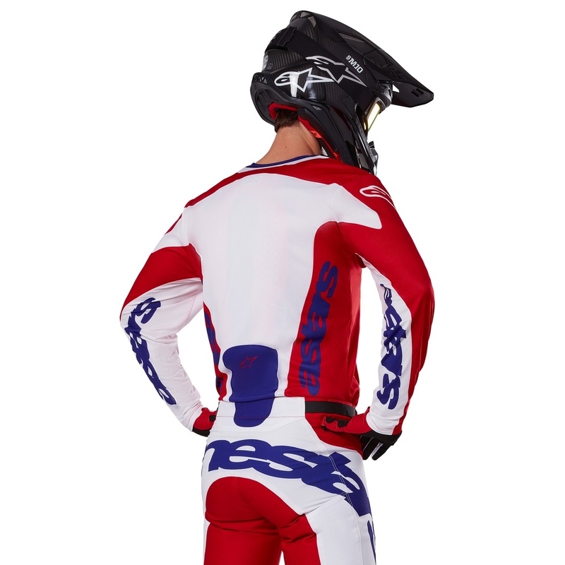 Tricou motocross Alpinestars Racer Veil roșu-alb