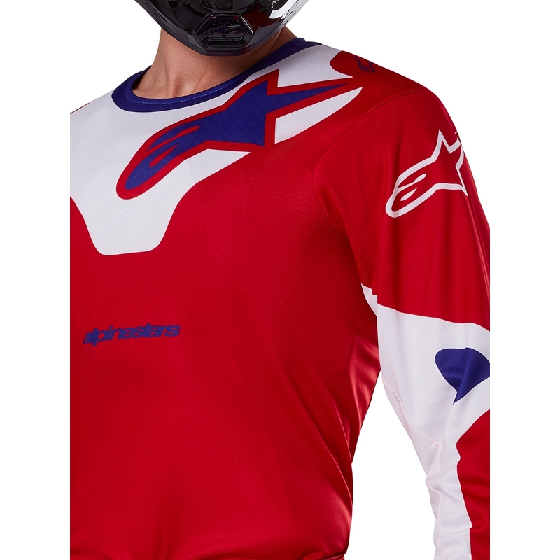 Tricou motocross Alpinestars Racer Veil roșu-alb