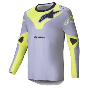 Tricou motocross Alpinestars Racer Veil gri-galben fluo