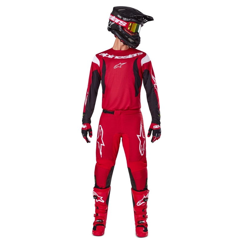 Tricou motocross Alpinestars Fluid Haul roșu-negru