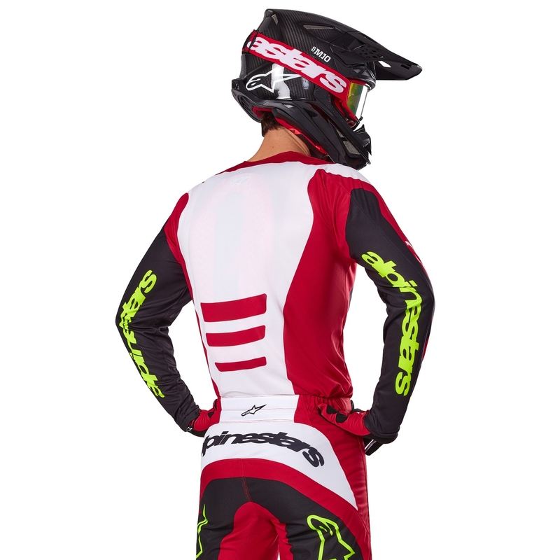 Tricou motocross Alpinestars Fluid Haul roșu-negru