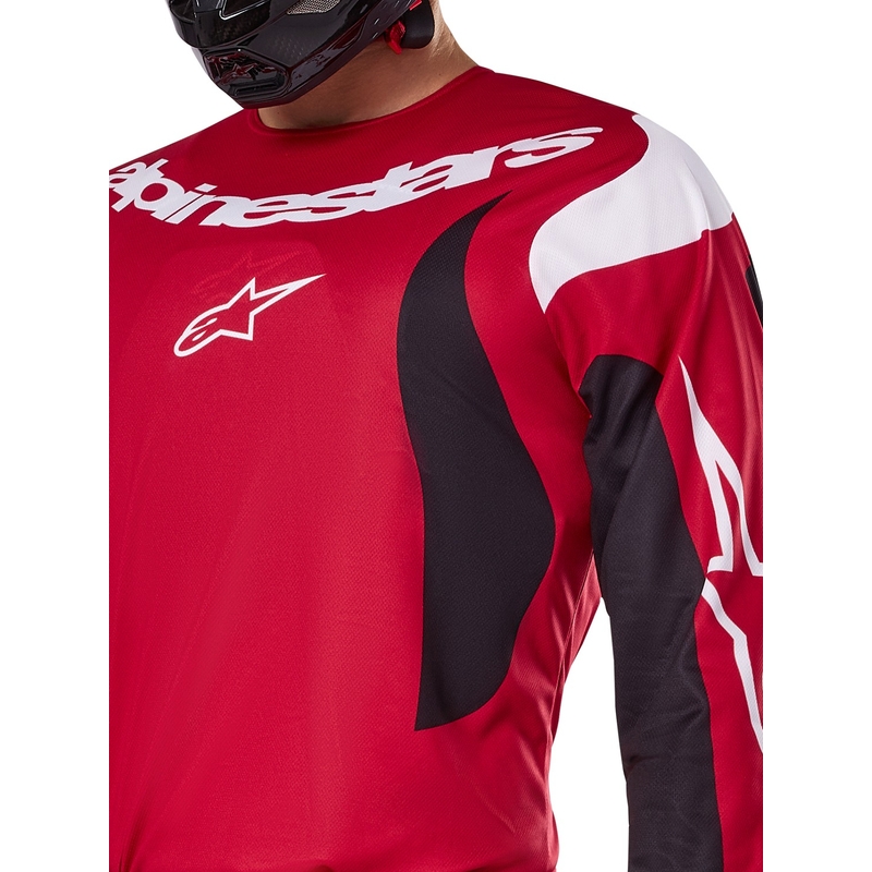Tricou motocross Alpinestars Fluid Haul roșu-negru