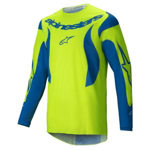 Tricou motocross Alpinestars Fluid Haul galben-albastru fluo