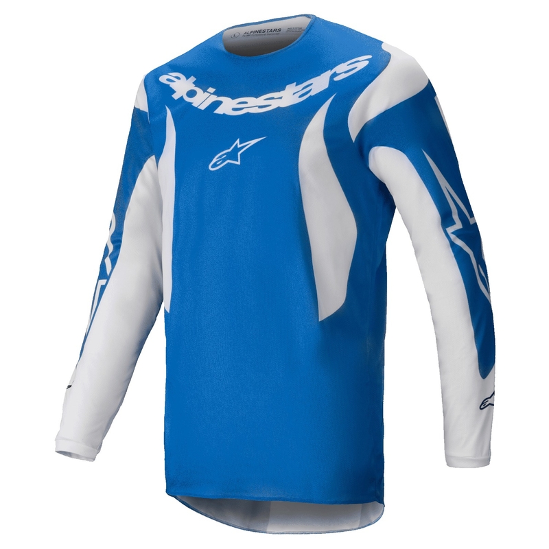 Tricou motocross Alpinestars Fluid Haul alb-albastru