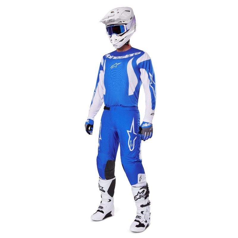 Tricou motocross Alpinestars Fluid Haul alb-albastru