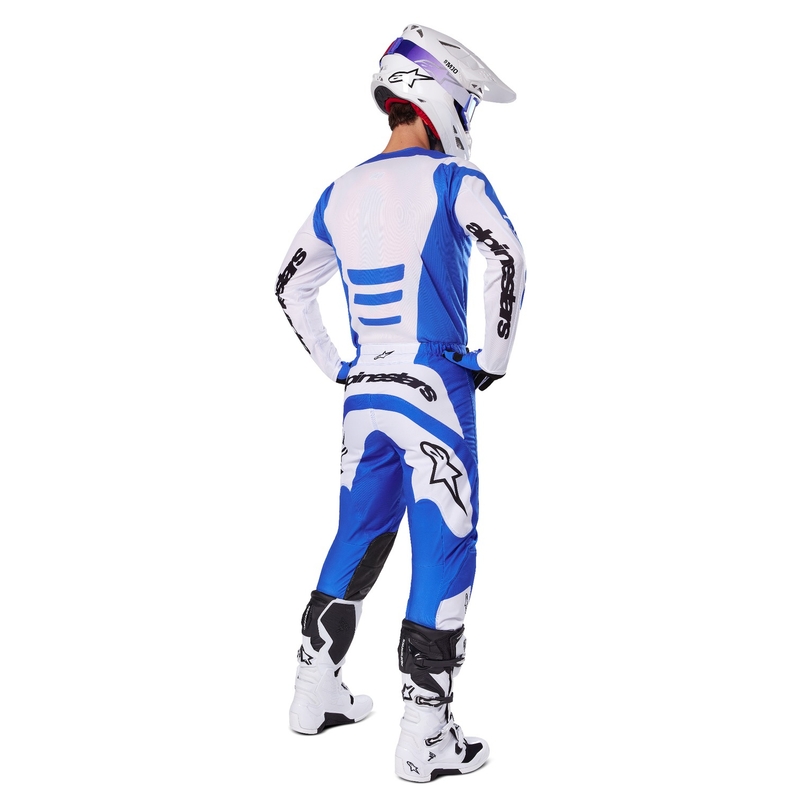 Tricou motocross Alpinestars Fluid Haul alb-albastru