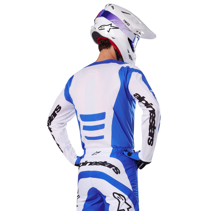 Tricou motocross Alpinestars Fluid Haul alb-albastru