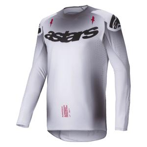 Tricou motocross Alpinestars Supertech Maker argintiu-negru