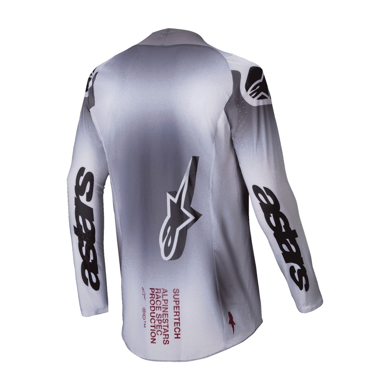 Tricou motocross Alpinestars Supertech Maker argintiu-negru