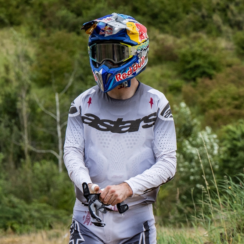 Tricou motocross Alpinestars Supertech Maker argintiu-negru