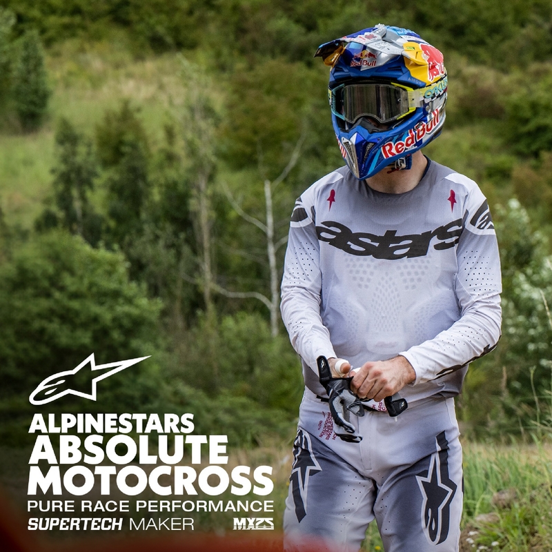 Tricou motocross Alpinestars Supertech Maker argintiu-negru