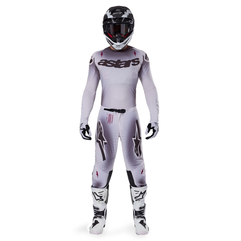 Tricou motocross Alpinestars Supertech Maker argintiu-negru