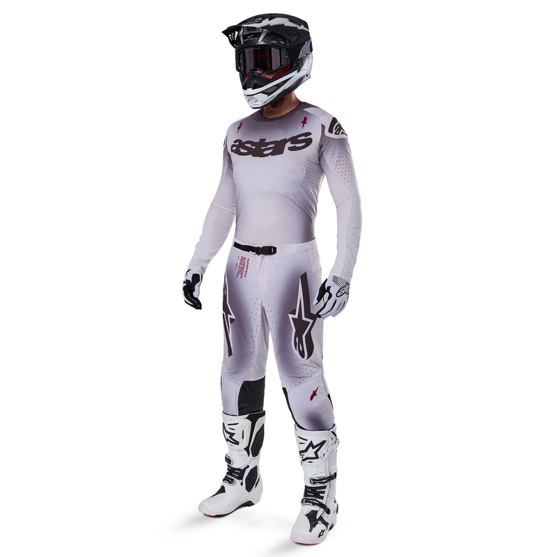 Tricou motocross Alpinestars Supertech Maker argintiu-negru