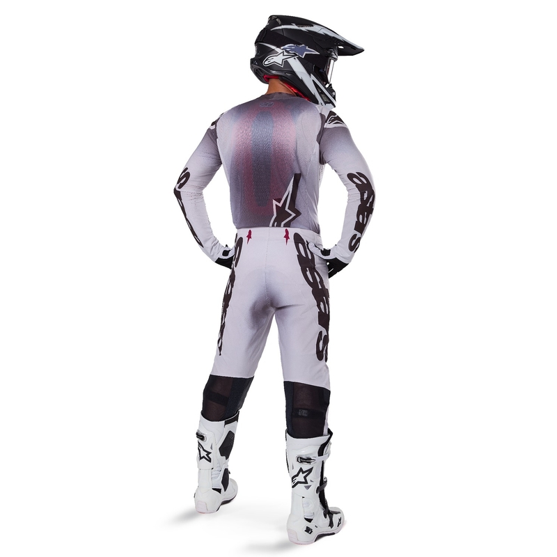 Tricou motocross Alpinestars Supertech Maker argintiu-negru