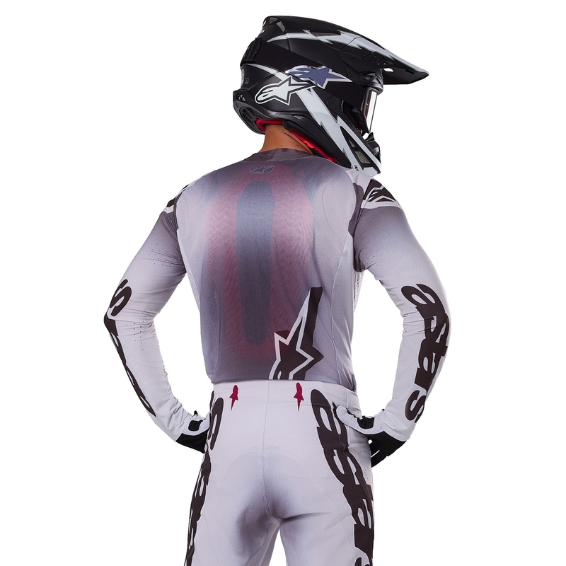Tricou motocross Alpinestars Supertech Maker argintiu-negru