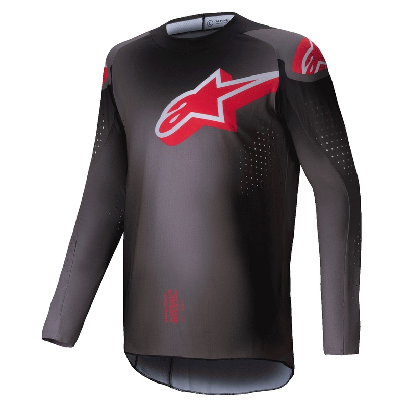 Tricou de motocross Alpinestars Supertech Lipan roșu fum