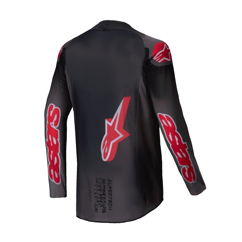 Tricou de motocross Alpinestars Supertech Lipan roșu fum