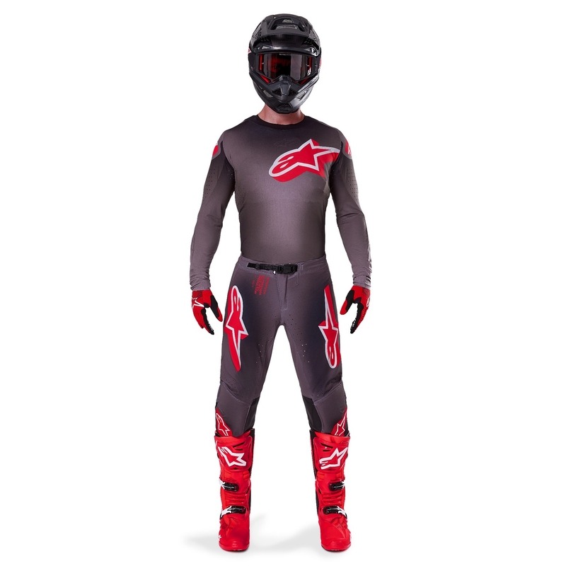 Tricou de motocross Alpinestars Supertech Lipan roșu fum