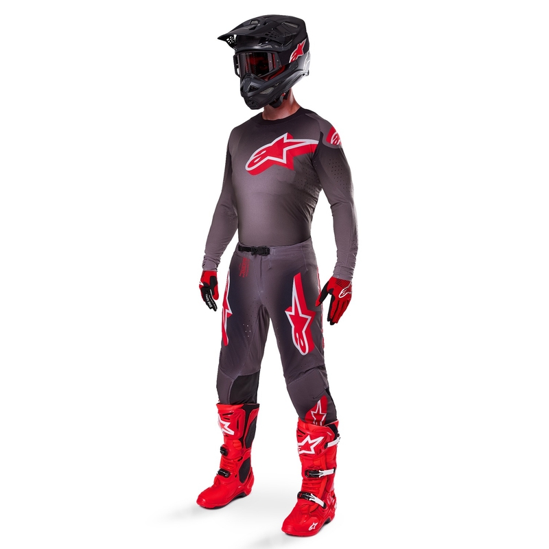 Tricou de motocross Alpinestars Supertech Lipan roșu fum