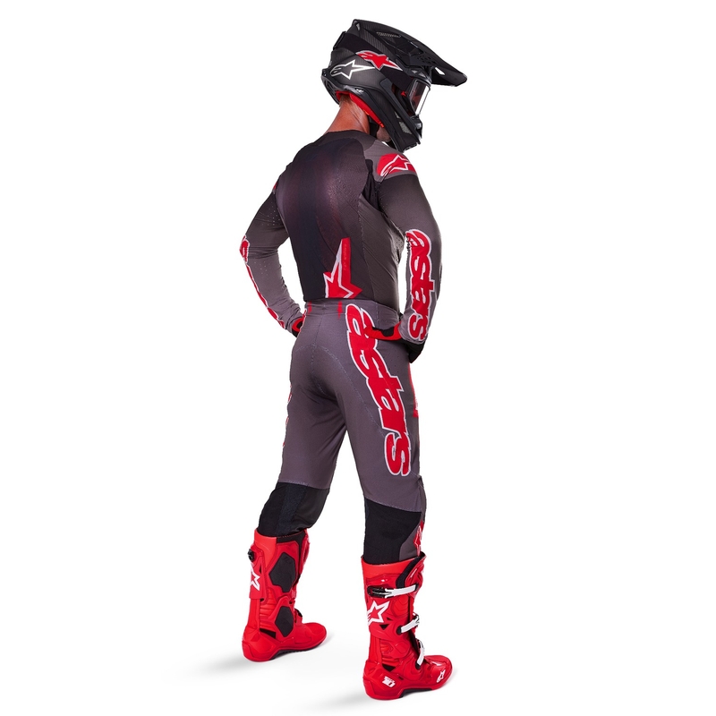Tricou de motocross Alpinestars Supertech Lipan roșu fum