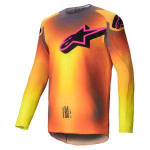 Tricou motocross Alpinestars Supertech Lipan galben-roz