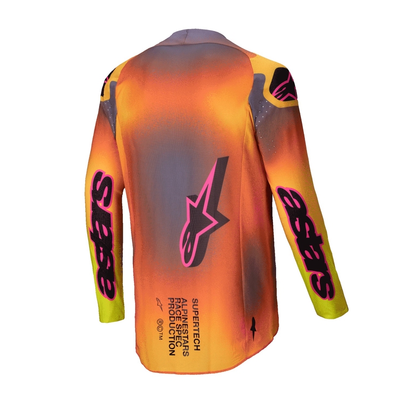 Tricou motocross Alpinestars Supertech Lipan galben-roz