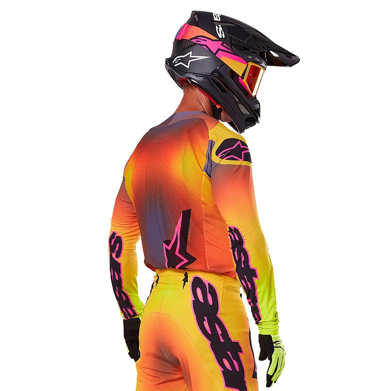 Tricou motocross Alpinestars Supertech Lipan galben-roz