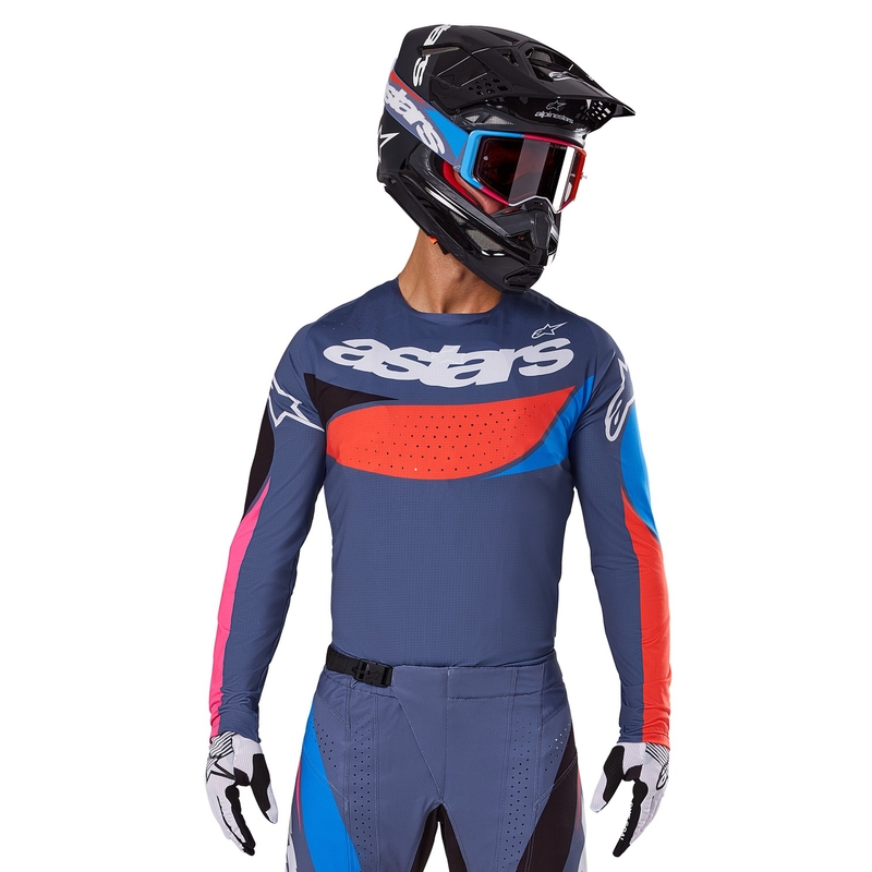 Tricou motocross Alpinestars Techstar Dreem gri-multicolor