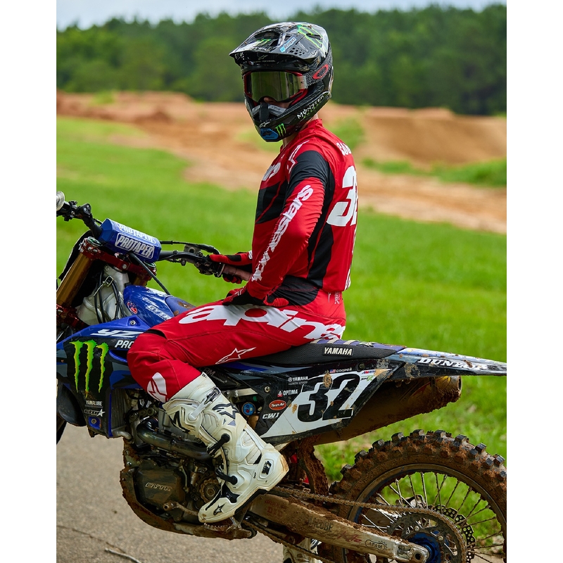 Tricou motocross Alpinestars Techstar Dreem roșu-negru