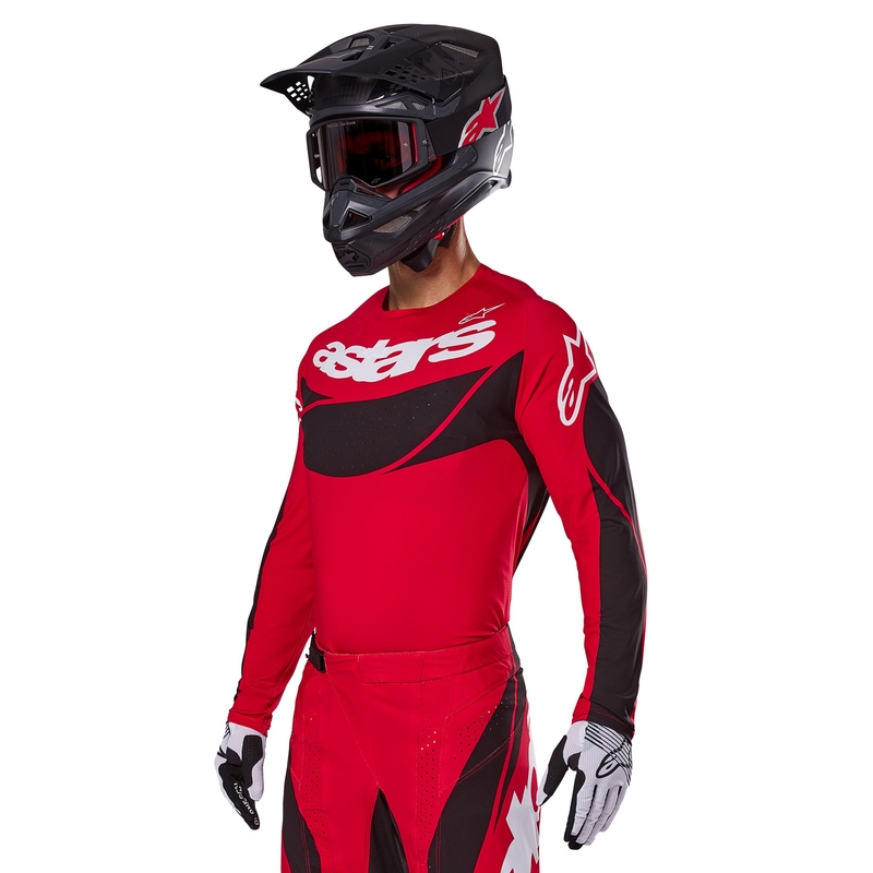 Tricou motocross Alpinestars Techstar Dreem roșu-negru