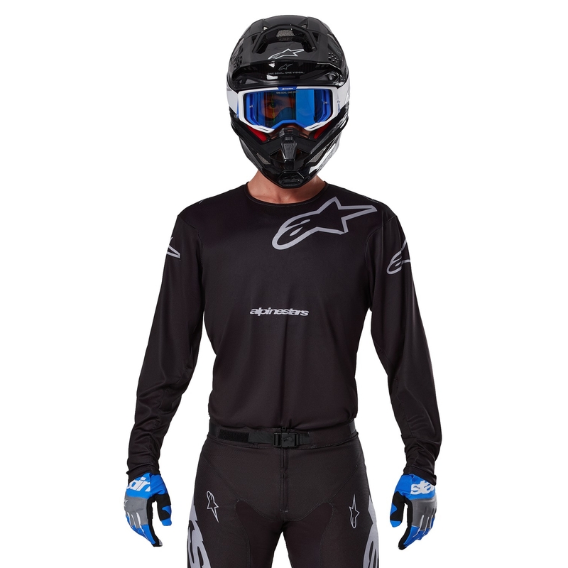 Tricou motocross Alpinestars Racer Graphite negru-gri