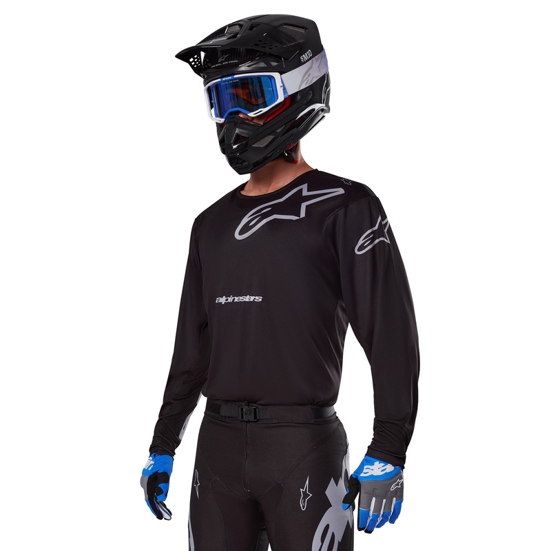 Tricou motocross Alpinestars Racer Graphite negru-gri