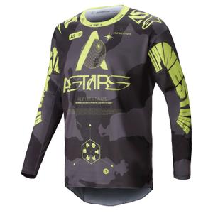 Tricou de motocross Alpinestars Racer Hollow, galben-fluo închis