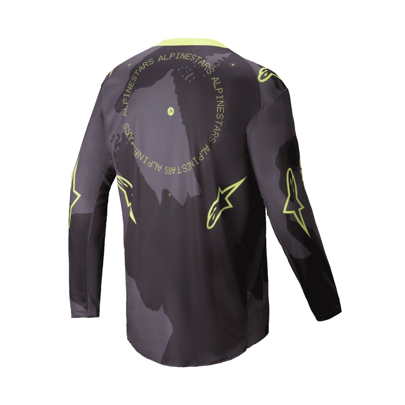 Tricou de motocross Alpinestars Racer Hollow, galben-fluo închis