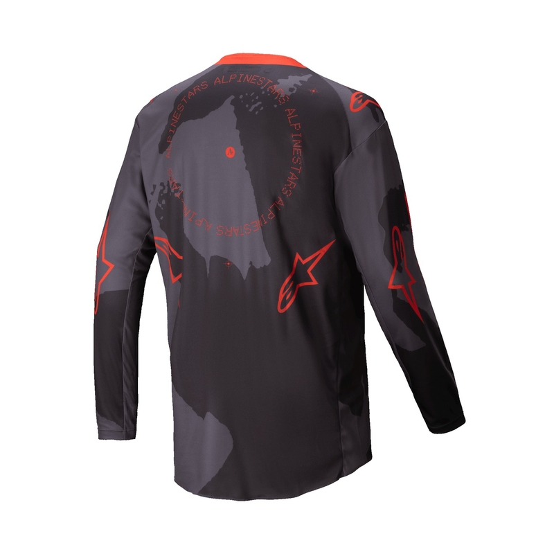 Tricou motocross Alpinestars Racer Hollow gri camo-portocaliu fluo