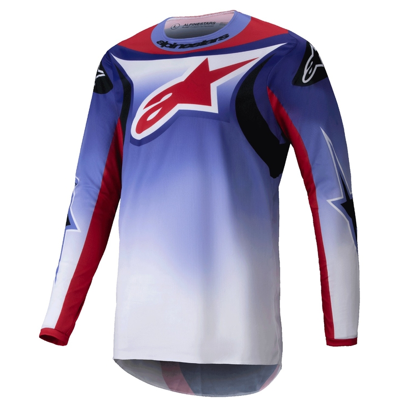 Tricou motocross Alpinestars Fluid Wurx violet-rosu fluo