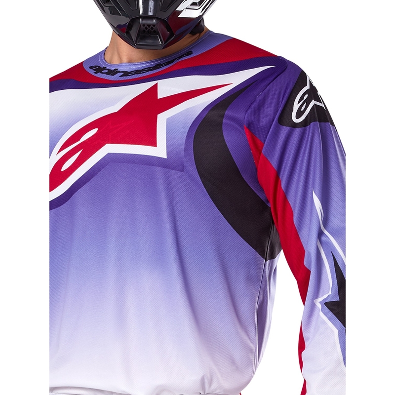 Tricou motocross Alpinestars Fluid Wurx violet-rosu fluo