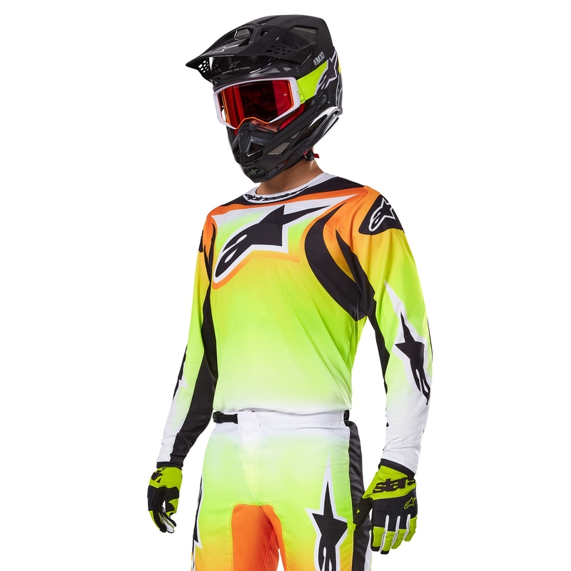 Tricou motocross Alpinestars Fluid Wurx galben-negru