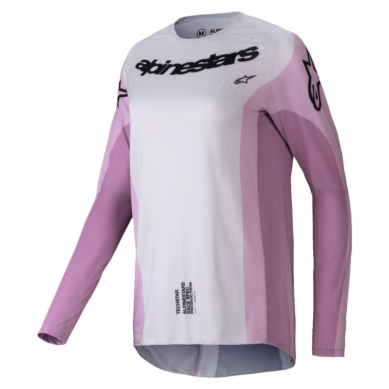 Tricou motocross damă Alpinestars Stella Techstar Melt negru-crem-blush