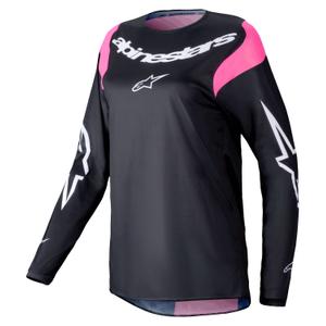 Tricou Motocross Alpinestars Stella Fluid Haul pentru femei Negru-Roz Fluo