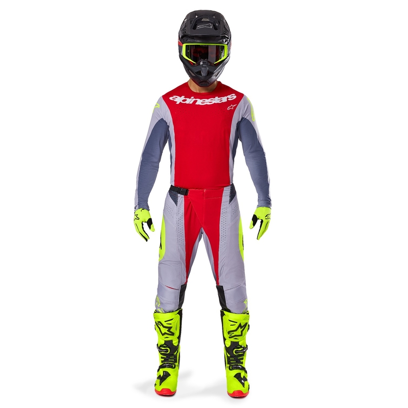 Pantaloni motocross Alpinestars Techstar Melt roșu-gri