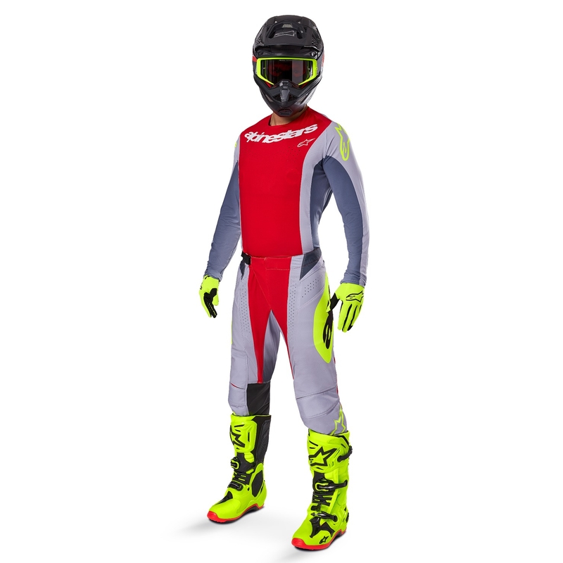 Pantaloni motocross Alpinestars Techstar Melt roșu-gri