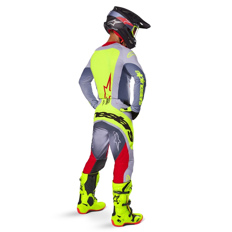 Pantaloni motocross Alpinestars Techstar Melt roșu-gri