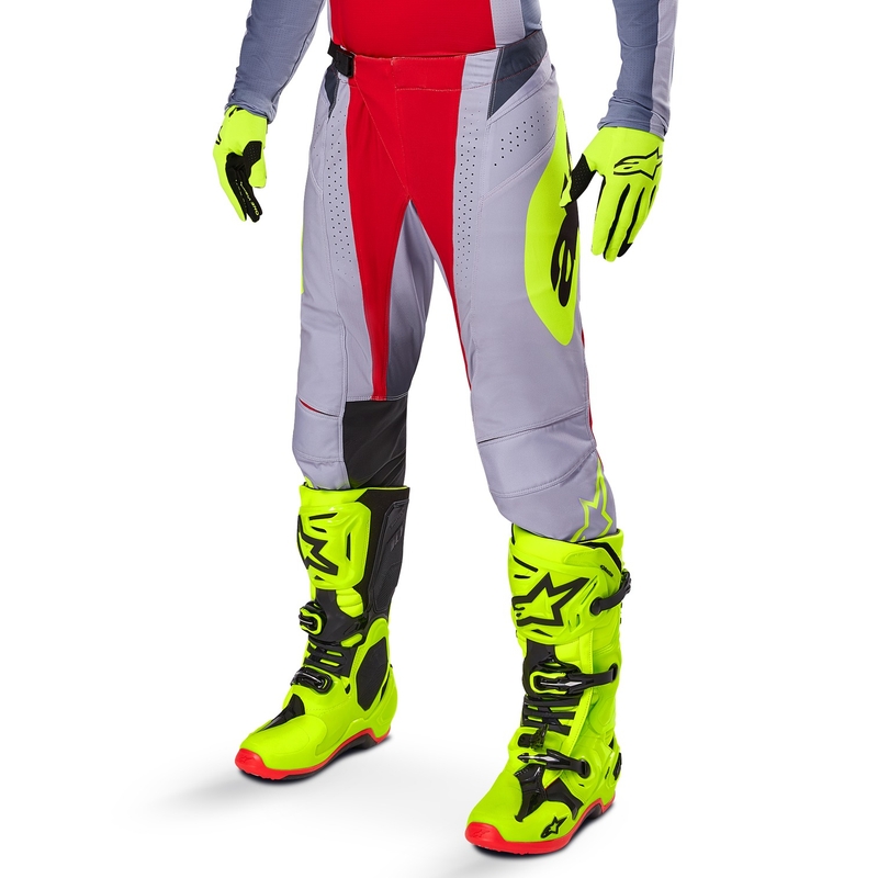 Pantaloni motocross Alpinestars Techstar Melt roșu-gri