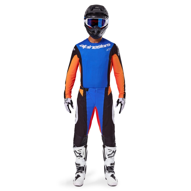 Pantaloni motocross Alpinestars Techstar Melt portocaliu-albastru