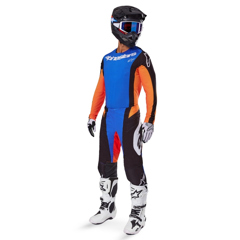 Pantaloni motocross Alpinestars Techstar Melt portocaliu-albastru