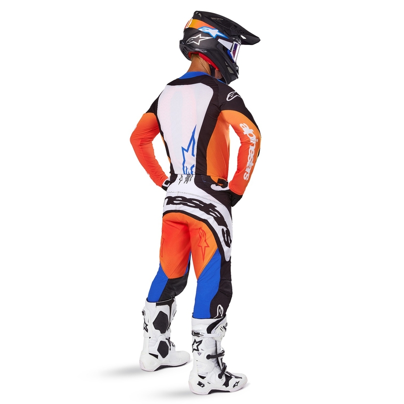 Pantaloni motocross Alpinestars Techstar Melt portocaliu-albastru