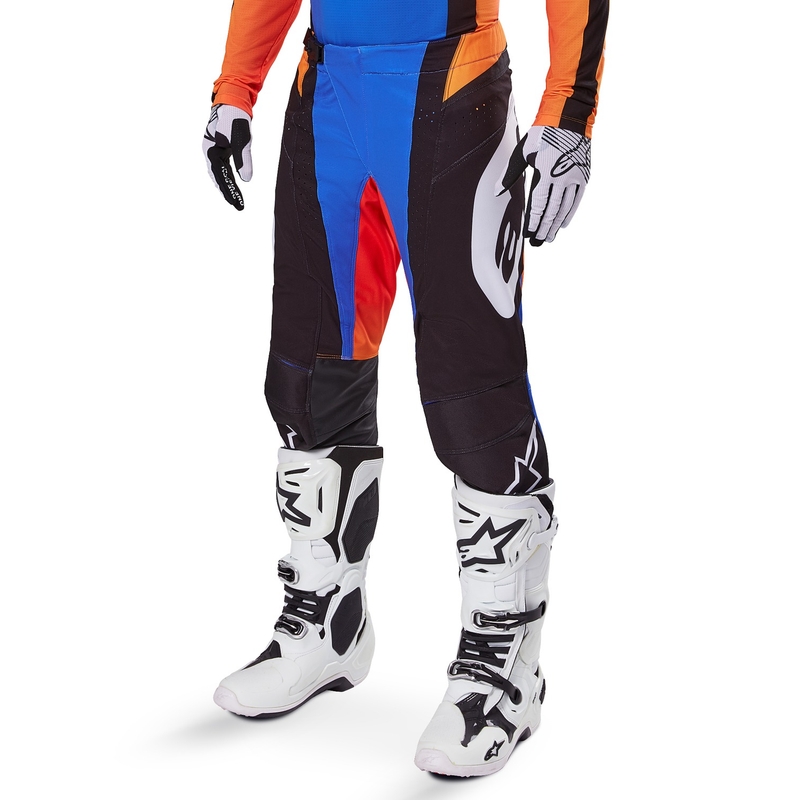 Pantaloni motocross Alpinestars Techstar Melt portocaliu-albastru
