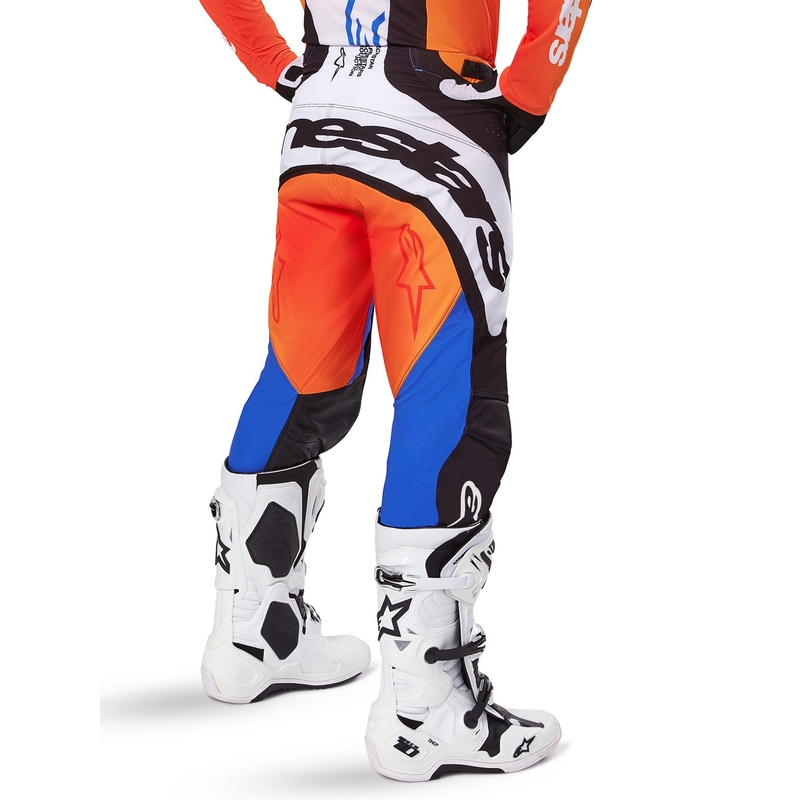 Pantaloni motocross Alpinestars Techstar Melt portocaliu-albastru